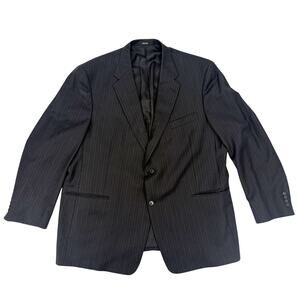 Society Brand LTD black pinstripe Sports Coat men's 52L blazer suit jacket